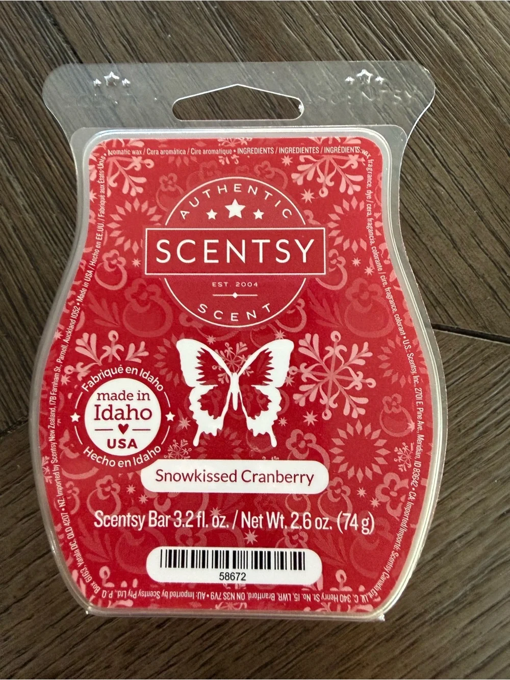 Scentsy Snowkissed Cranberry Retired Wax Bar